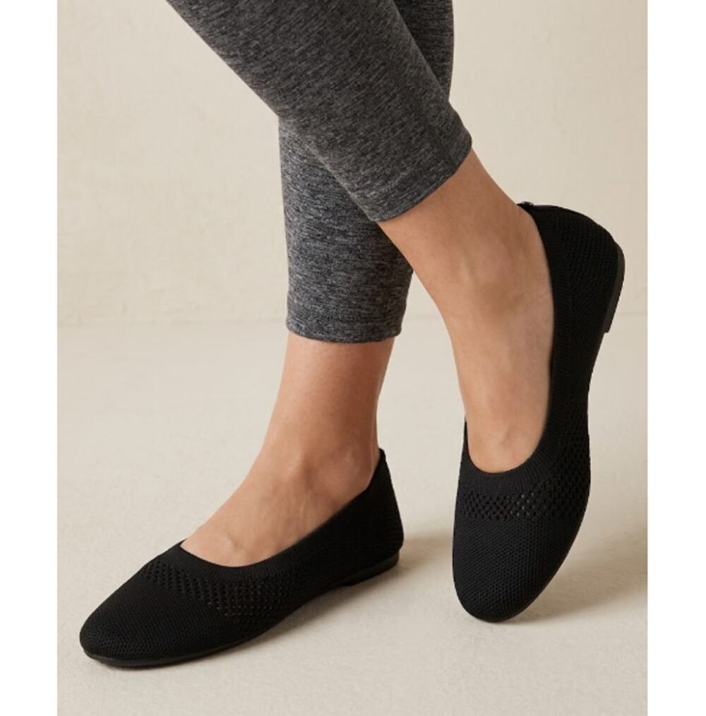 Danskin Women's Black Memory Foam Flex Knit Ballet Flat Loafers Size 7M